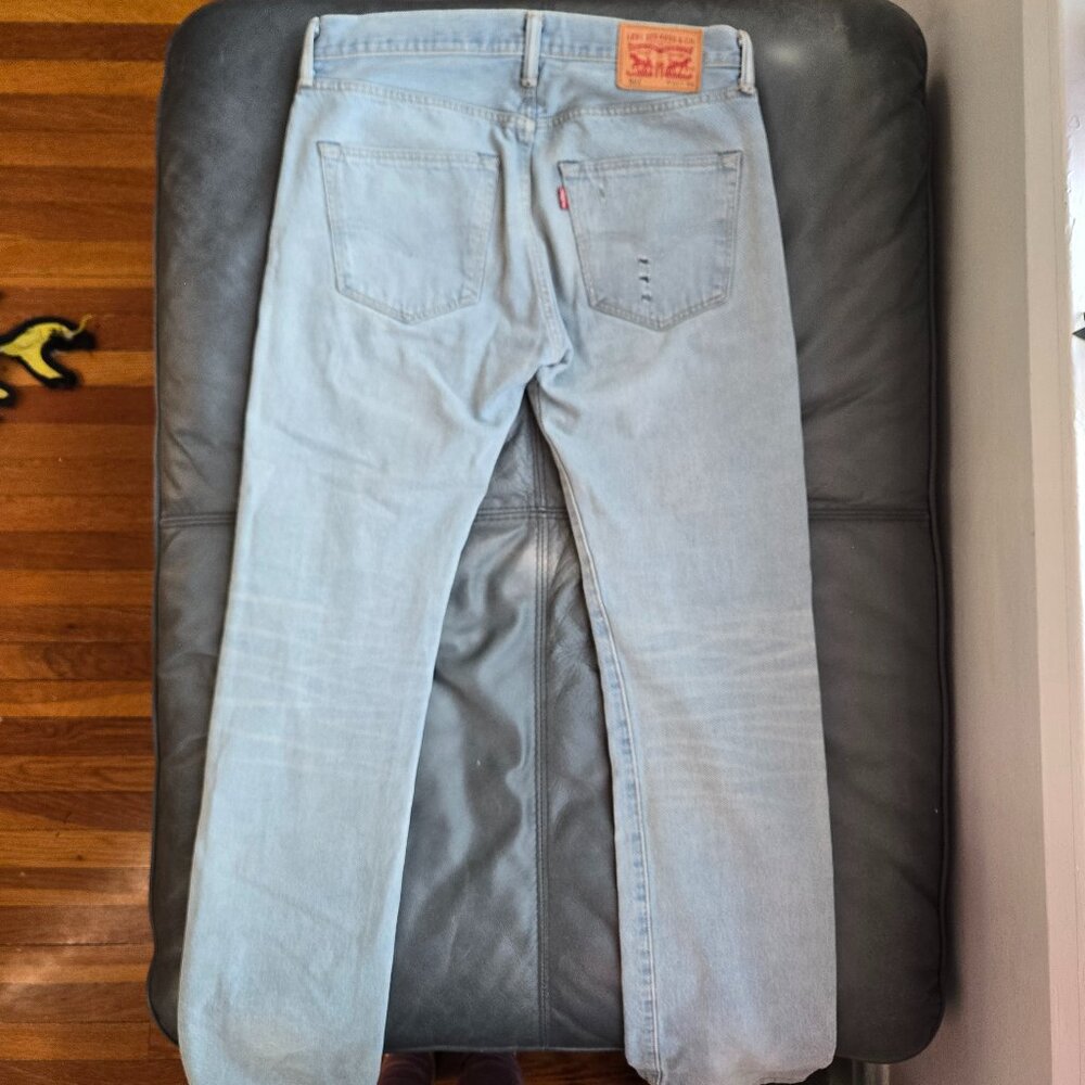 Levi's 501 Straight Leg Button Fly Jeans - Men's 31x34 - Picture 4 of 8